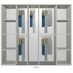 Garderobskåp från bredd 220 cm till 240 cm Modell B